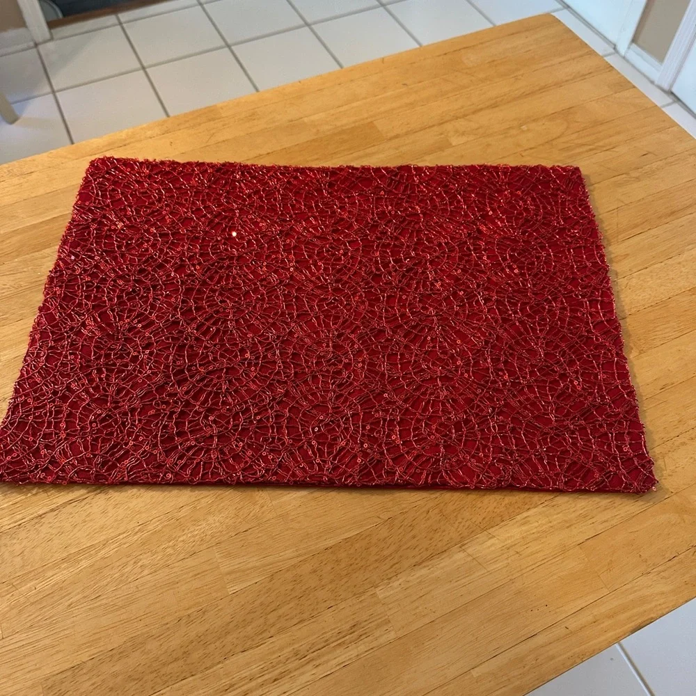 Elegant Red Placemats Set
